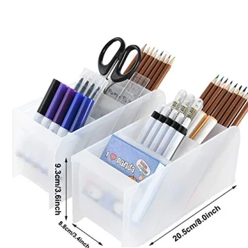 Marbrasse 12 Compartment Pen Organizer for Desk Storage
