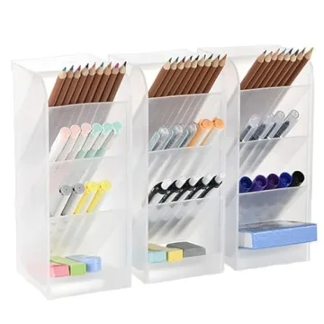 Marbrasse 12 Compartment Pen Organizer for Desk Storage