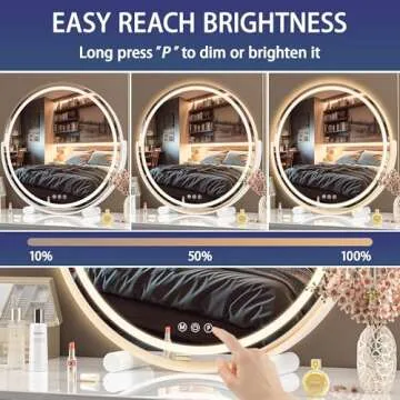 Hasipu 24" LED Makeup Mirror - Adjustable, Stylish & Durable