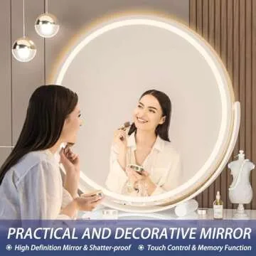 Hasipu 24" LED Makeup Mirror - Adjustable, Stylish & Durable