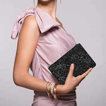 Glitter Evening Crossbody Clutch Purse for Women