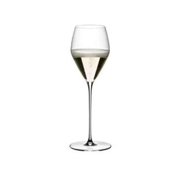 Riedel Veloce Champagne Wine Glasses (Set of 2) Bundle with Microfiber Polishing Cloth (2 Items)