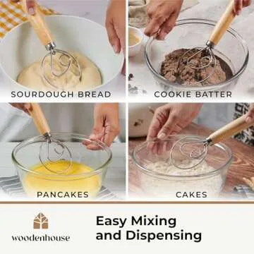 Danish Dough Whisk with Dough Cutter for Effortless Mixing