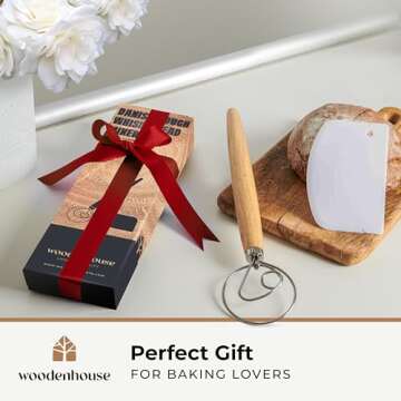 Danish Dough Whisk with Dough Cutter for Effortless Mixing
