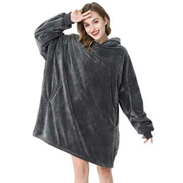 Comfy Reversible Sherpa Blanket Hoodie for All