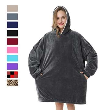 Comfy Reversible Sherpa Blanket Hoodie for All