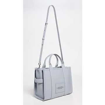 Marc Jacobs Leather Medium Tote Bag - Wolf Grey Elegance
