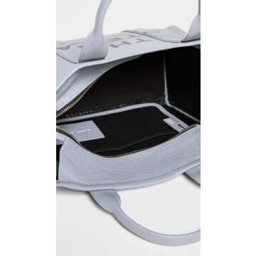 Marc Jacobs Leather Medium Tote Bag - Wolf Grey Elegance