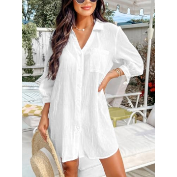 CUPSHE Women Beach Shirt Dress Lightweight Summer Coverup