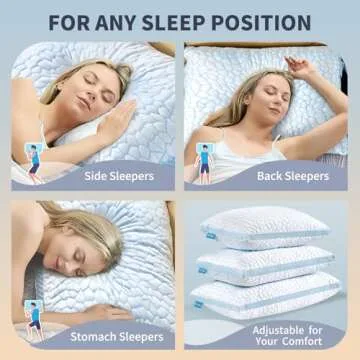 QUTOOL Double Sided Cooling Pillow for Hot Sleepers, Shredded Memory Foam Pillows Queen Size Set of 2, Adjustable Soft & Firm Gel Bed Pillow for Side, Back, Stomach Sleepers