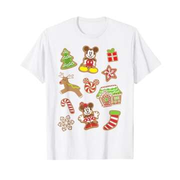 Disney Mickey And Minnie Christmas Gingerbread Cookies Short Sleeve T-Shirt