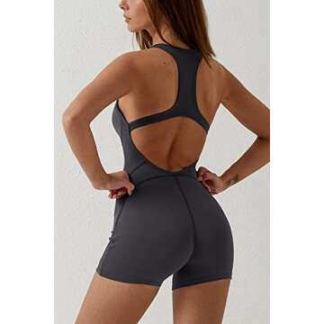 Meyeeka Stretchy Womens Jumpsuit with Built-in Bra