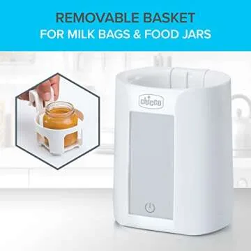 Chicco Digital Bottle Warmer & Sterilizer for Baby Bottles, Baby Food Jars, and Milk Bags | Eliminates 99.9% of Germs | 4 Heating Options | Digital Touchscreen| Automatic Shut-Off & Sound Alert