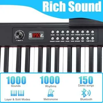 Digital Piano Keyboard - 88 Key Beginners Piano with Bluetooth