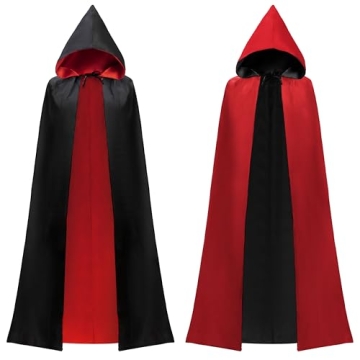 JOYIN Adult Unisex Vampire Cape with Hood and Tattoo Scar for Halloween