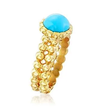 Stunning Ross-Simons Italian Turquoise Beaded Ring