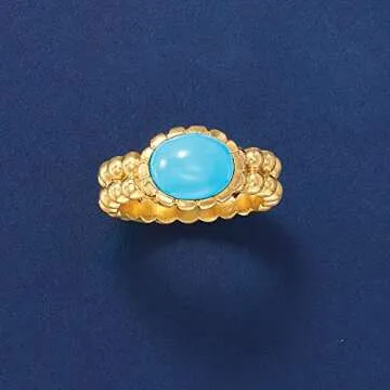 Stunning Ross-Simons Italian Turquoise Beaded Ring