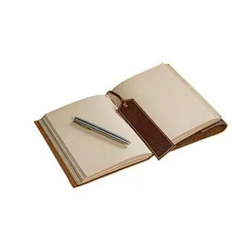 Leather Journal Notebook（6x8 in） - Vintage Leather Bound Journals Handmade Rustic Finish Book for Men and Women Unlined Leather Craft Paper 300 Pages, Leather Notepad Diary, Pocket Diary To Write In