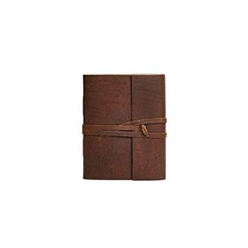 Leather Journal Notebook（6x8 in） - Vintage Leather Bound Journals Handmade Rustic Finish Book for Men and Women Unlined Leather Craft Paper 300 Pages, Leather Notepad Diary, Pocket Diary To Write In