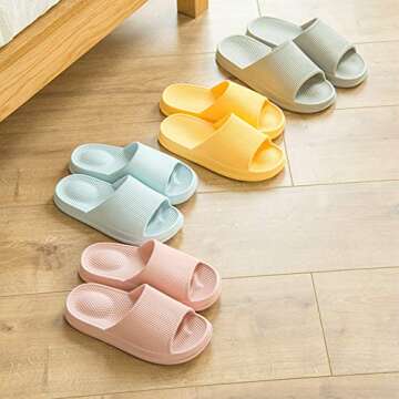 WYSBAOSHU Massage Foam Bathroom Slippers Non-Slip Spa Shower Sandals for Men/Women (9.5-10 D(M) US M...
