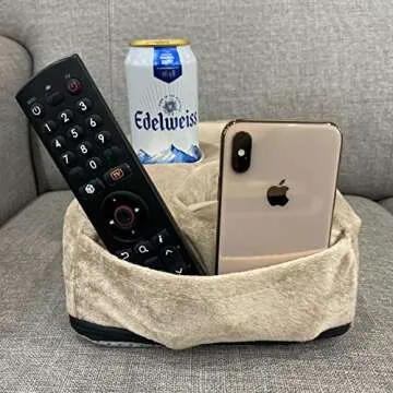 Couch Cup Holder Pillow for Drinks and Remotes