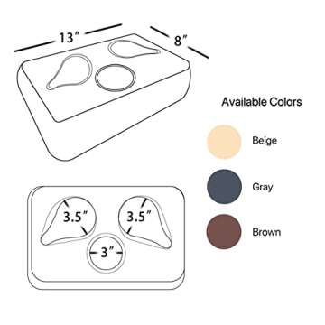 Couch Cup Holder Pillow, Couch Drinks Remotes Holder for Center of Couch, for Sofa, Bed, RV, Car (Beige)