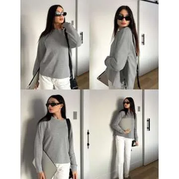 ZESICA Women's Lightweight Crewneck Sweatshirt - Fall Style