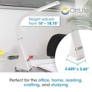 OttLite Recharge LED Desk Lamp - Eye-Friendly & Portable