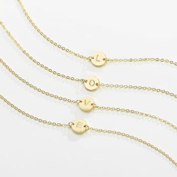 Gold Initial Bracelets for Bridesmaids and Weddings
