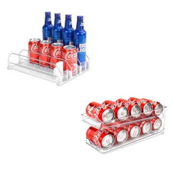 Automatic Soda Can Organizer and Rolling Soda Can Organizer for Refrigerator for Beer Soda Seltzer D...