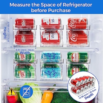Automatic Soda Can Organizer and Rolling Soda Can Organizer for Refrigerator for Beer Soda Seltzer Drink Pop Cans Holder Storage Pantry Organization