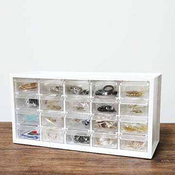 livinbox Desktop Small Parts Organizer w/20 Drawers for Art Craft Manicure Sewing Supplies, Storage ...