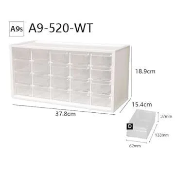 livinbox Desktop Small Parts Organizer w/20 Drawers for Art Craft Manicure Sewing Supplies, Storage Cabinet, Teacher Toolbox, Dust-proof, White A9-520-WT
