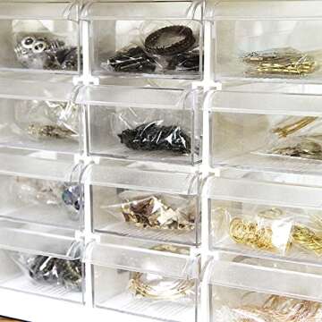 livinbox Desktop Small Parts Organizer w/20 Drawers for Art Craft Manicure Sewing Supplies, Storage Cabinet, Teacher Toolbox, Dust-proof, White A9-520-WT