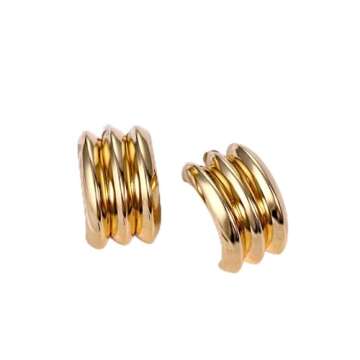 Women Silver Earrings, Multilayer Earrings Women'S Earrings Gold Metal Stud Earrings For Wonmen Mini...
