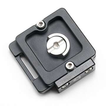 Colorado Tripod Arca Plates 40mm Universal Arca Swiss Quick Release Plate for Tripod Ball Head with Hand-Adjustable Stainless Steel Screw & Removable Rear Stopper - Black Color