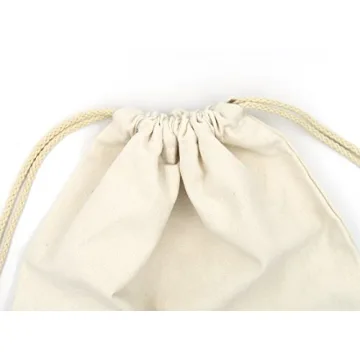 Reusable Cotton Canvas Muslin Drawstring Bags Pack of 2