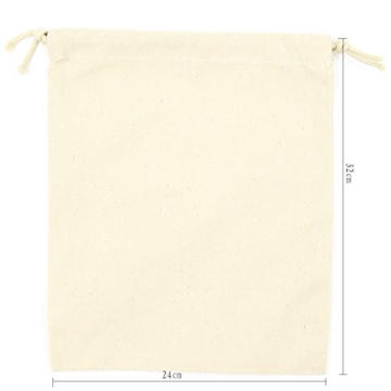 Reusable Cotton Canvas Muslin Drawstring Bags Pack of 2