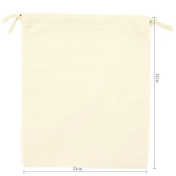 Reusable Cotton Canvas Muslin Drawstring Bags Pack of 2