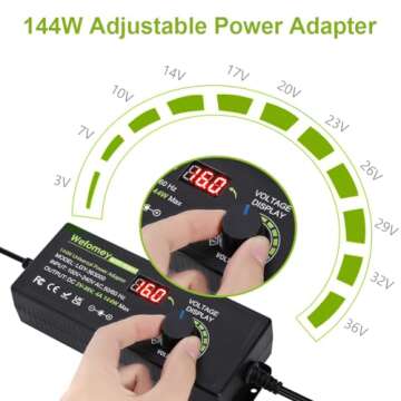 Adjustable 3V~36V 4A Universal Power Supply Adapter with 14 Tips