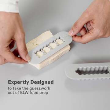 ezpz Baby Led Weaning Food Cutters | 2 Pack | For Ages 6 Months to 9 Months + (Pewter)