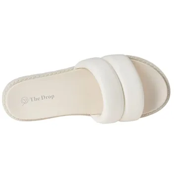 Drop Issi Quilted Flatform Sporty Sandals - White, Size 7