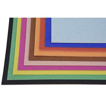School Smart-1485755 Railroad Board, 6-Ply, 22 x 28 Inches, Assorted Colors, 25 Boards