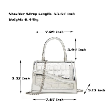 Chic Jusavie Silver Crossbody Bag for Women 2023