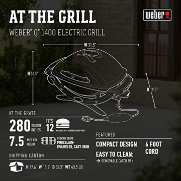 Weber Q2400 Electric Grill in Grey - Compact & Efficient