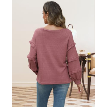 Cnlinkco Women's Off Shoulder Ruffle Blouses 2024