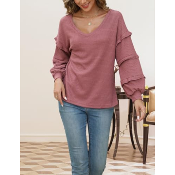 Cnlinkco Women's Off Shoulder Ruffle Blouses 2024