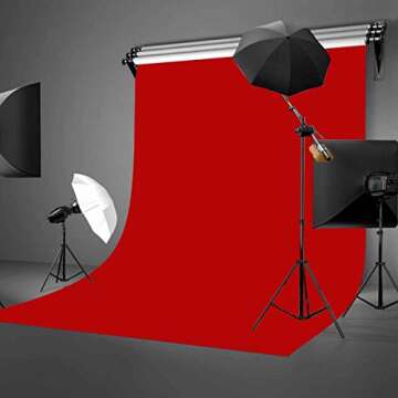 LYLYCTY 5x7ft Photography Studio Non-Woven Backdrop Bright Red Backdrop Solid Color Backdrop Simple ...