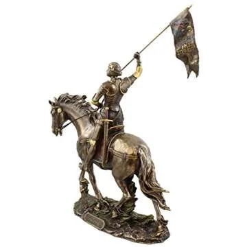 WU Joan of Arc on Horse Statue, Bronze, Leaders, Medieval, Collectible, Decoration