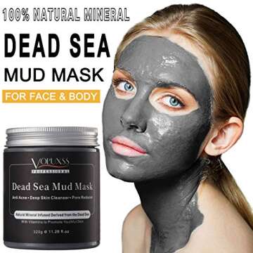 Voluxss Dead Sea Mud Mask for Face and Body,Deep Cleansing Face Mask for Acne,Pore Minimizer,Natural...
